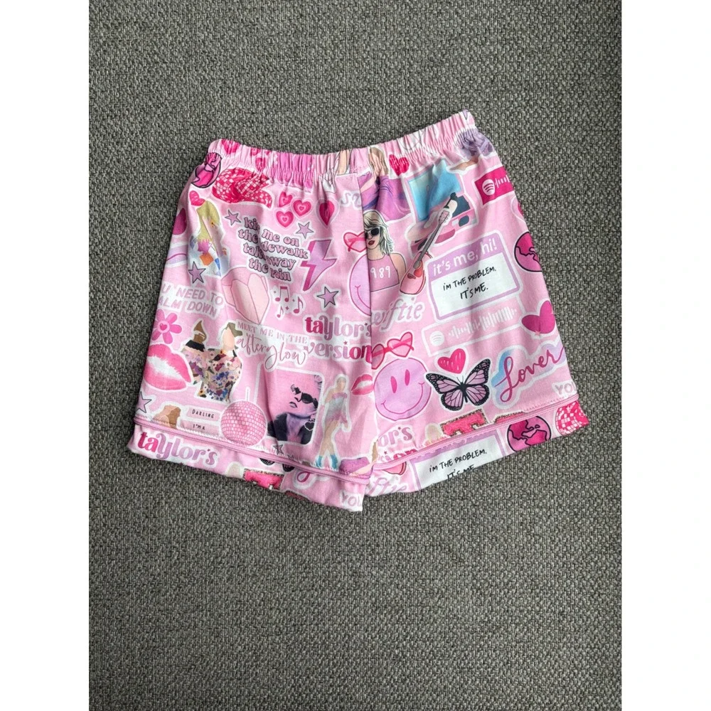 Rylee Faith Designs Kids Pink Swiftie Inspired Pajama Set‎ Size 4 NWT